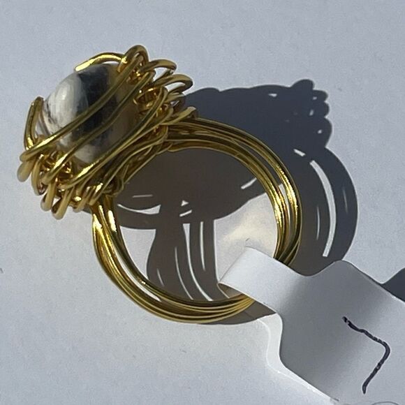 ✨ DENDRITIC AGATE NATURAL WIREWRAPPED GEMSTONE CHUNKY RING ✨ - Picture 11 of 11